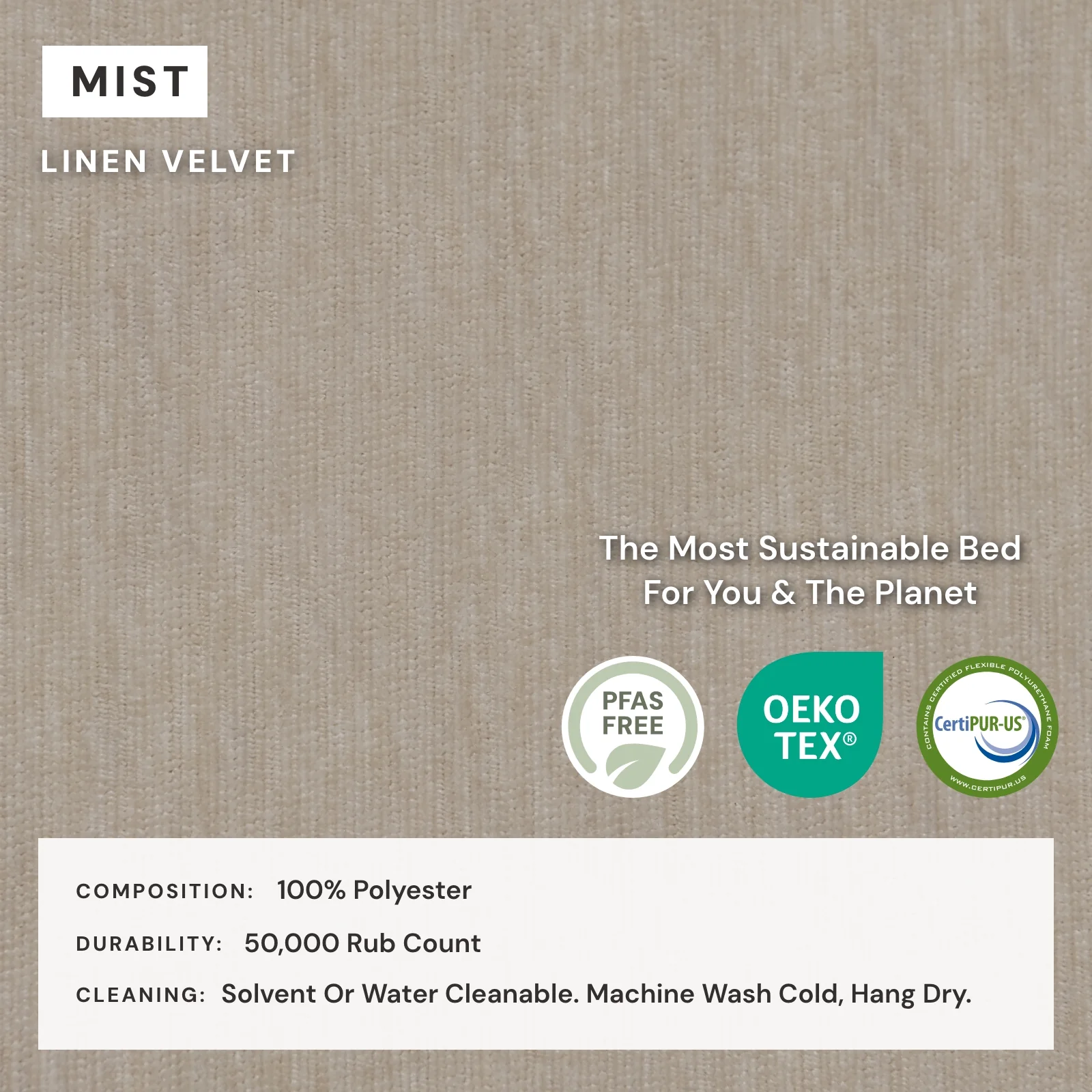 Queen Upholstered Platform Bed + Headboard | Mod Velvet in Mist - Image 4