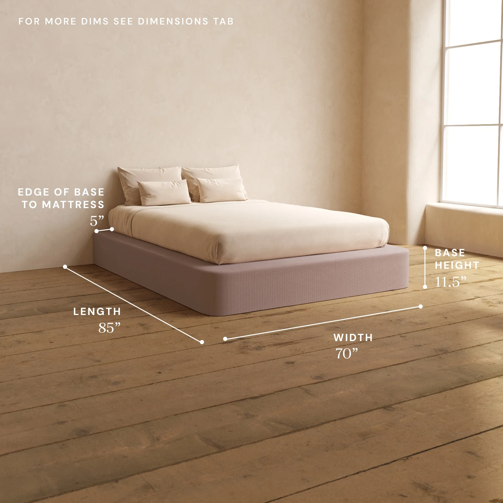 Queen Upholstered Platform Bed | Mizu Weave in Sakura - Image 5