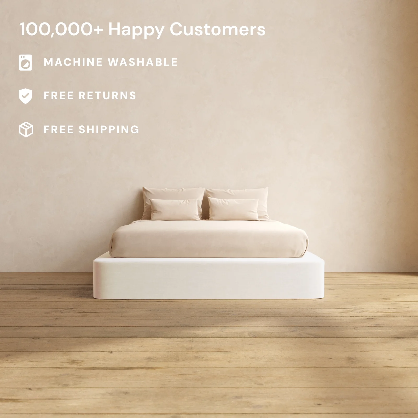 Queen Upholstered Platform Bed | Mod Velvet in Coco - Image 2