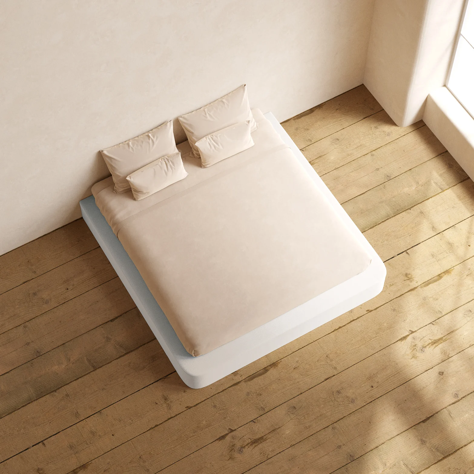 Slipcover Only - King Upholstered Platform Bed | Luxe Corduroy in Milk - Image 6