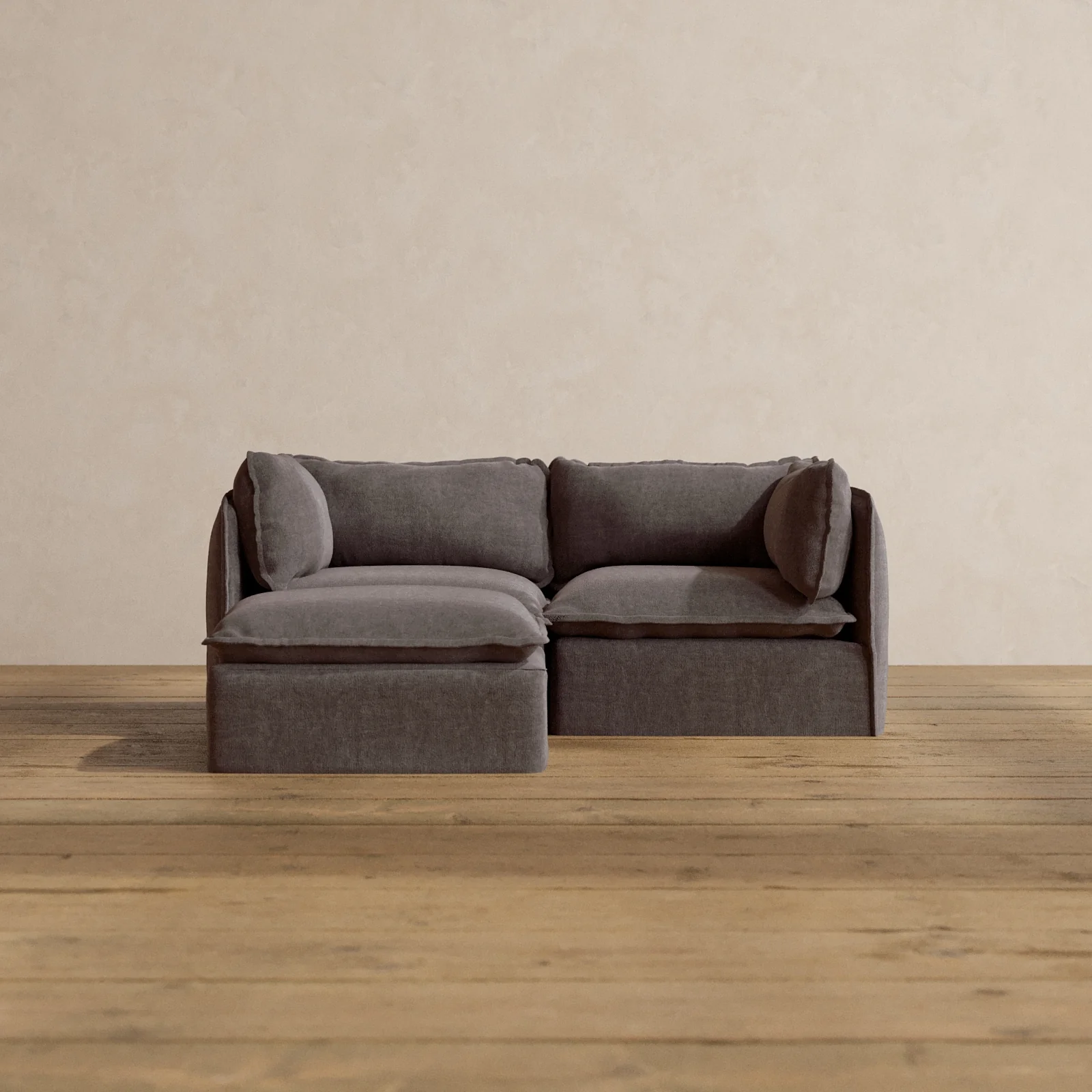 Slipcover Only - Modular Washable 2-Seater Sectional in Caviar