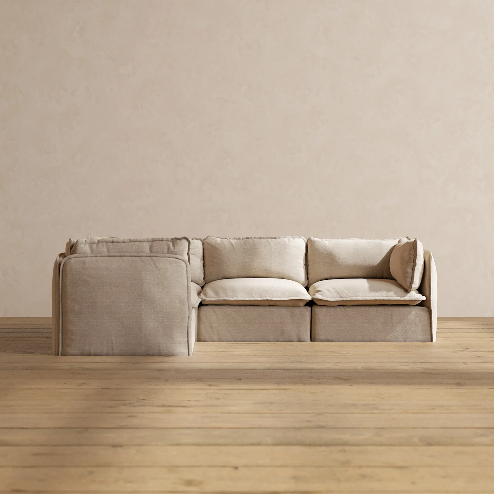 Slipcover Only - Modular Washable 4-Seater Corner Sectional in Oat