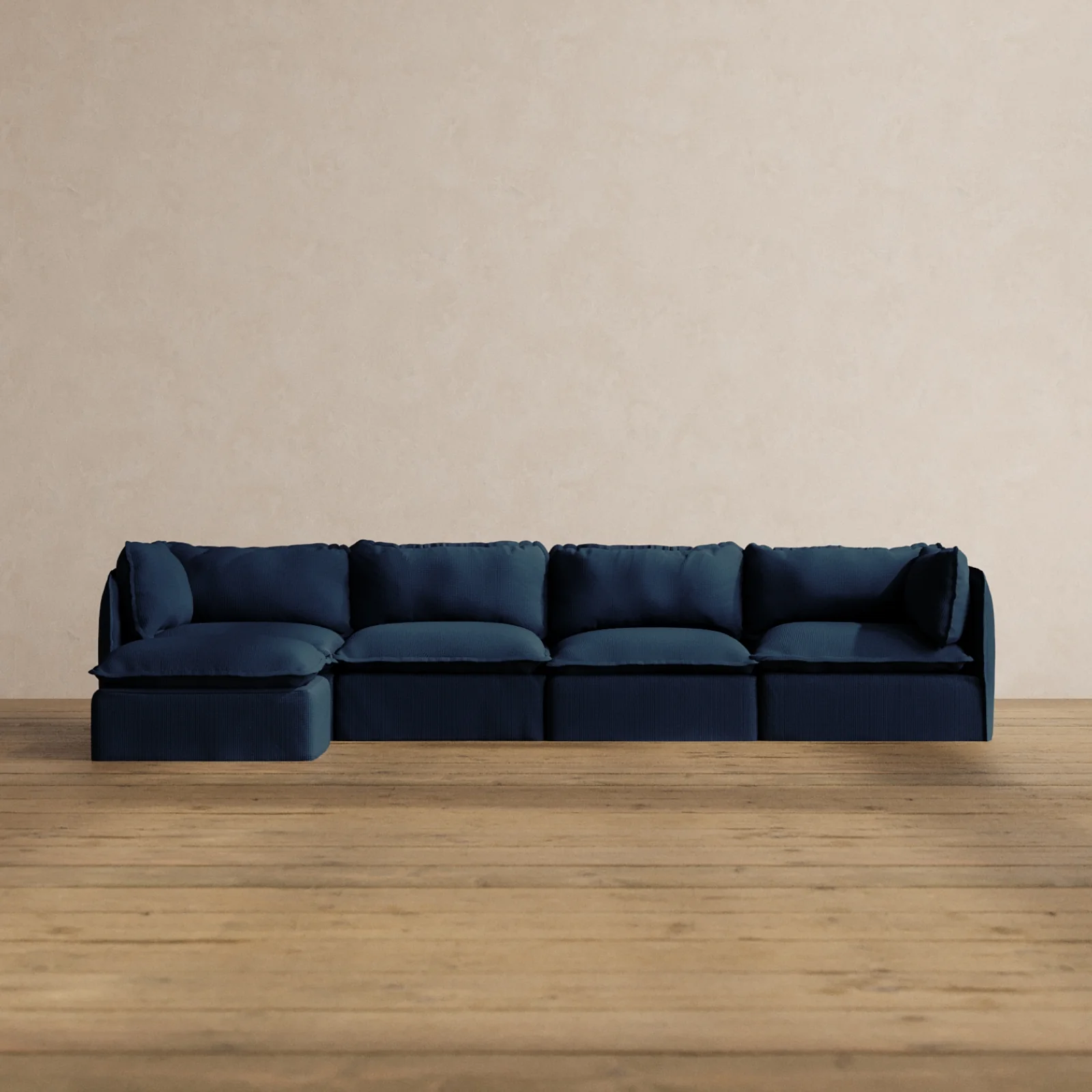 Slipcover Only - Modular Washable 4-Seater Sectional in Sumi