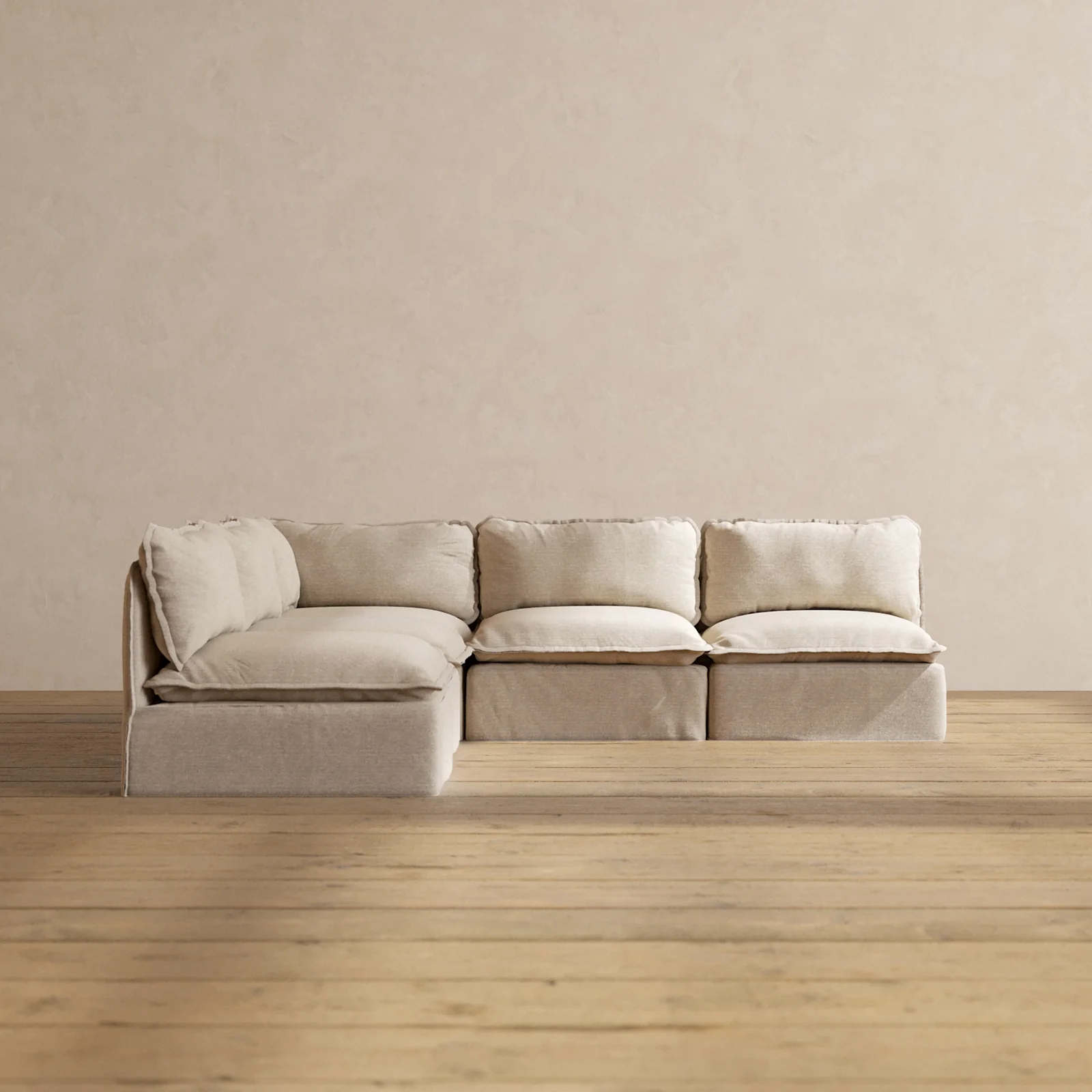 Slipcover Only - Modular Washable 5-Seater Open-Ends Corner Sectional in Oat