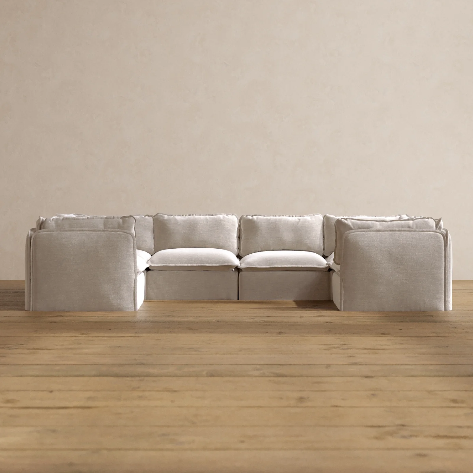 Slipcover Only - Modular Washable 6-Seater U-Sectional in Mist