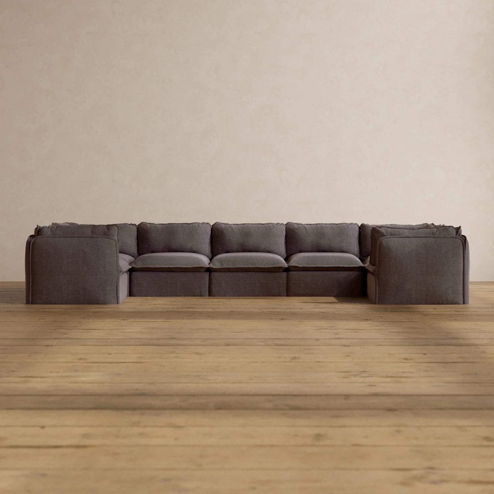 Slipcover Only - Modular Washable 7-Seater U-Sectional in Caviar