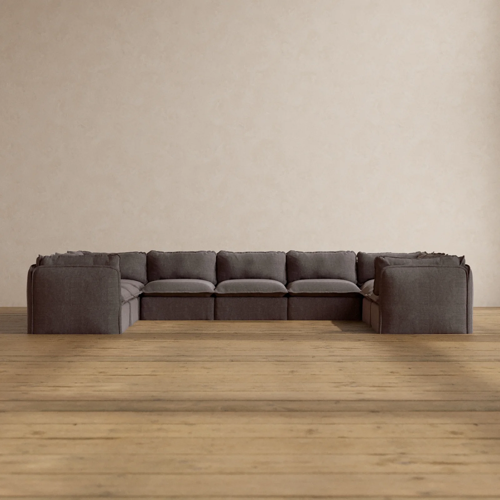 Slipcover Only - Modular Washable 9-Seater U-Sectional in Caviar