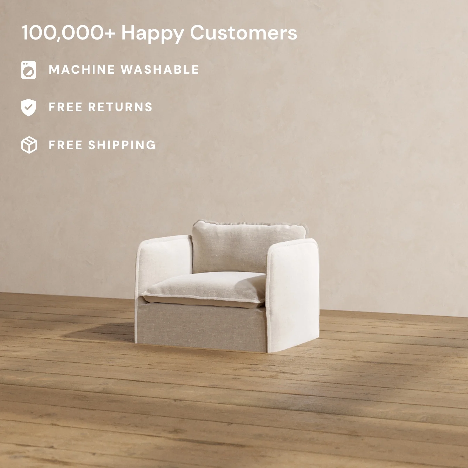 Slipcover Only - Modular Washable Armchair in Mist - Image 2