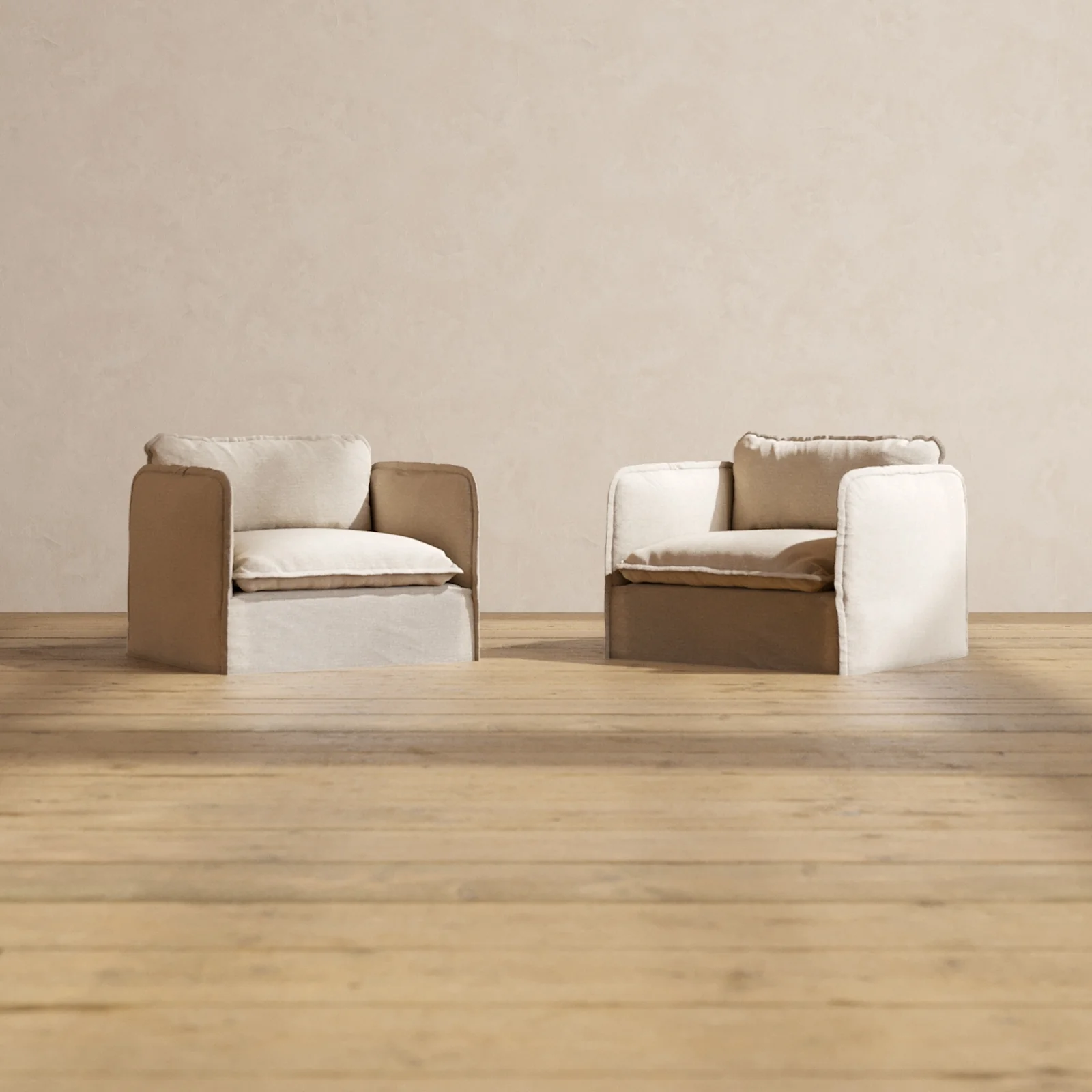 Slipcover Only - Modular Washable Armchair Set in Oat
