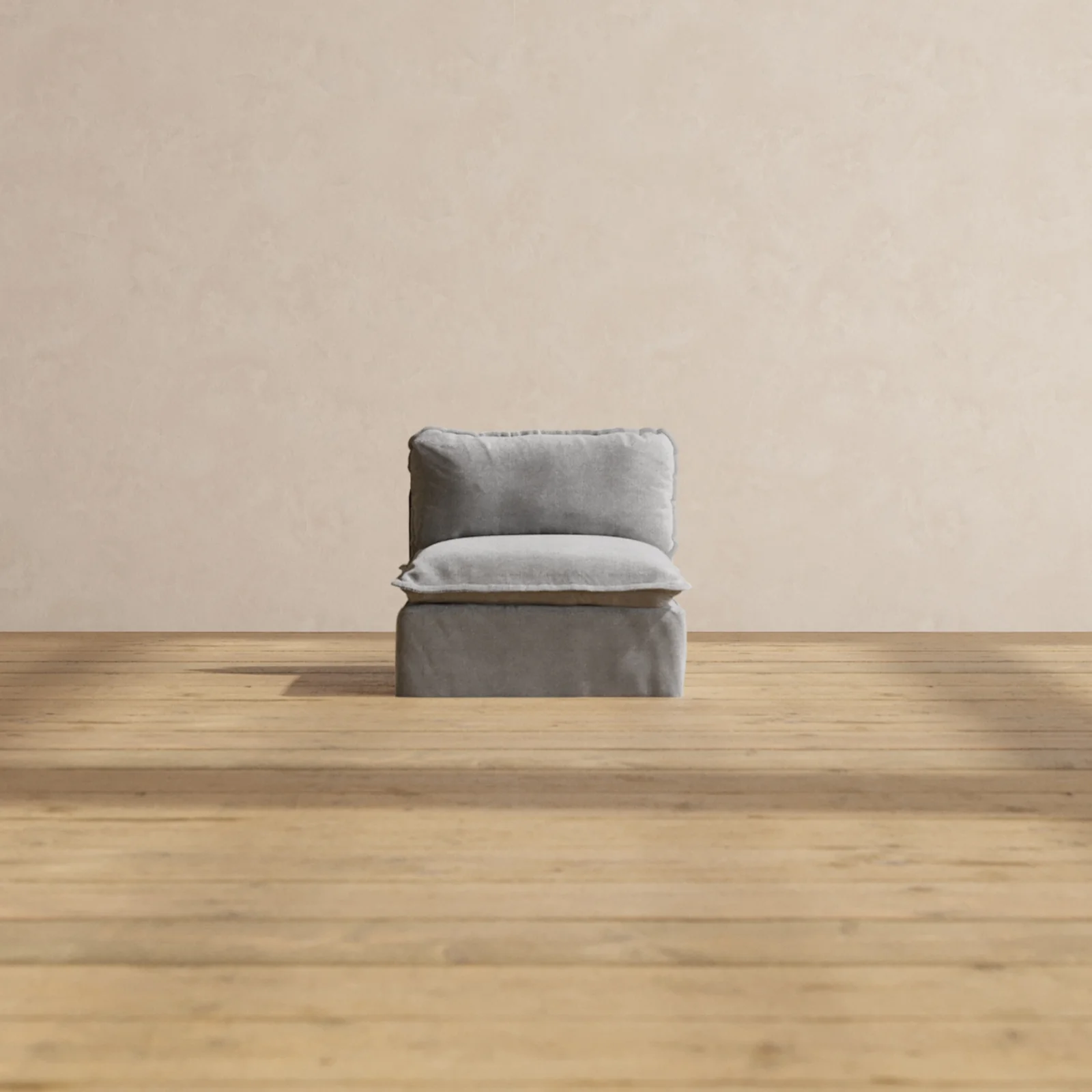 Slipcover Only - Modular Washable Armless Chair in Ash