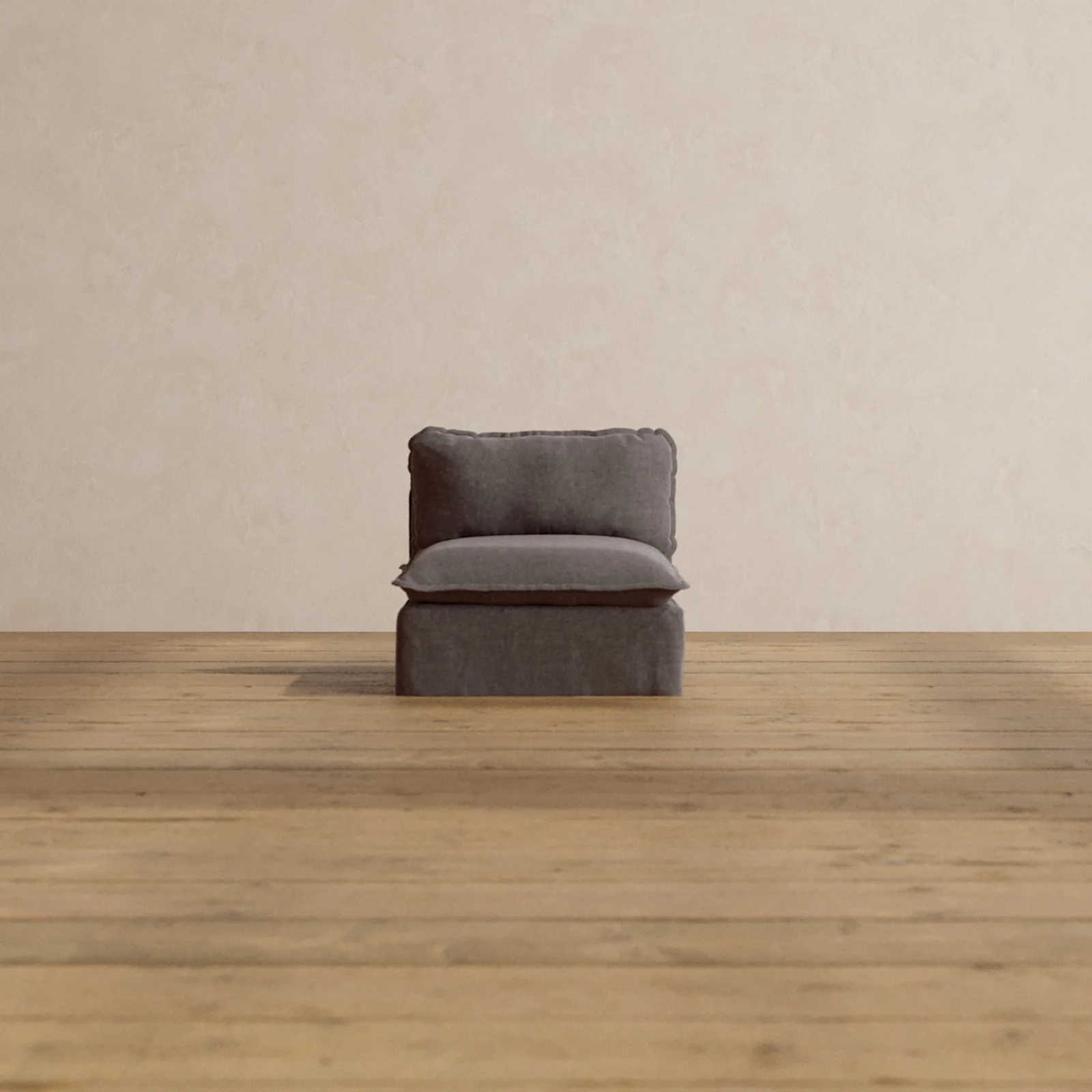 Slipcover Only - Modular Washable Armless Chair in Caviar
