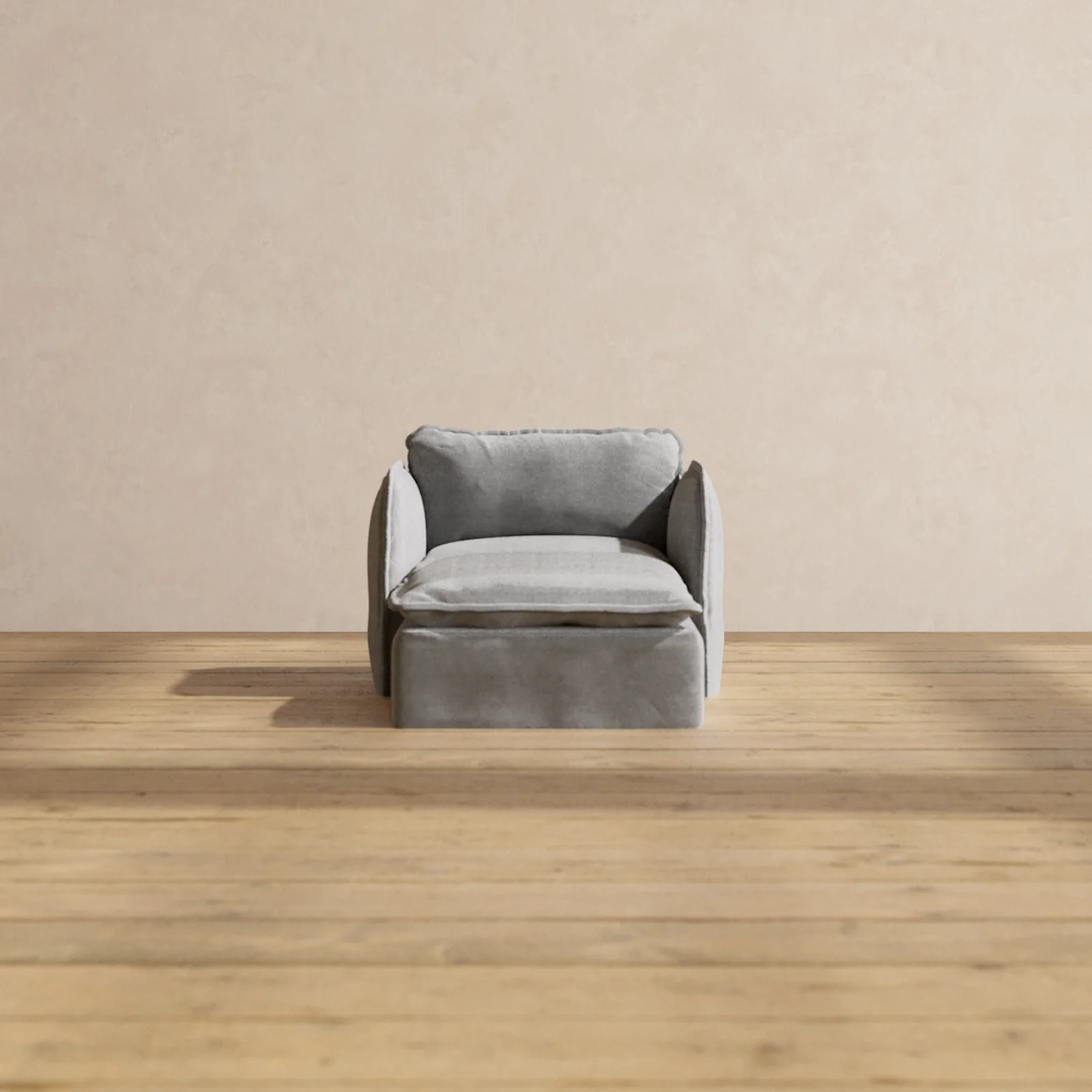Slipcover Only - Modular Washable Chaise Armchair in Ash