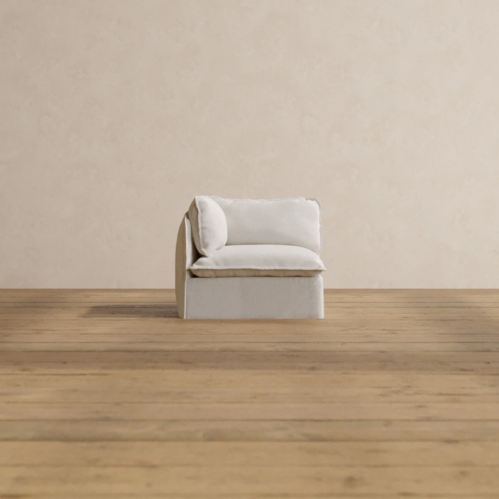 Slipcover Only - Modular Washable End Chair - Left in Powder