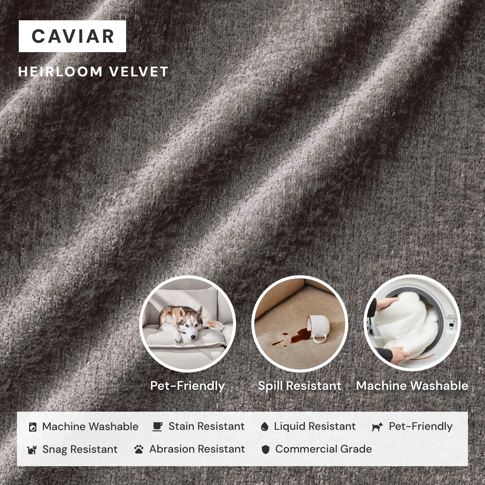 Slipcover Only - Modular Washable Ottoman in Caviar - Image 3