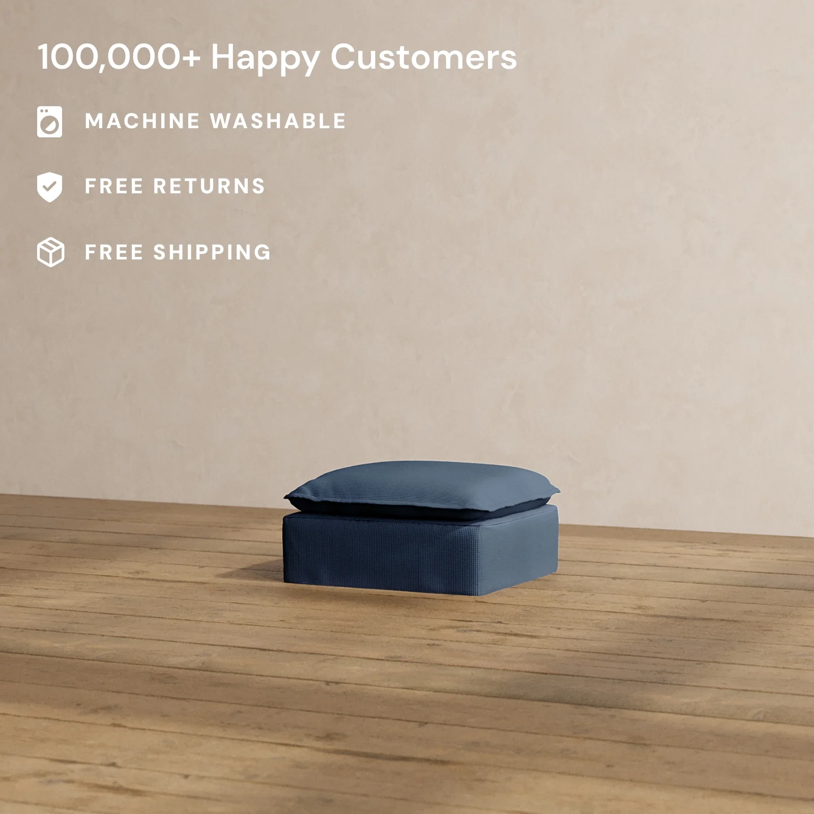 Slipcover Only - Modular Washable Ottoman in Sumi - Image 2