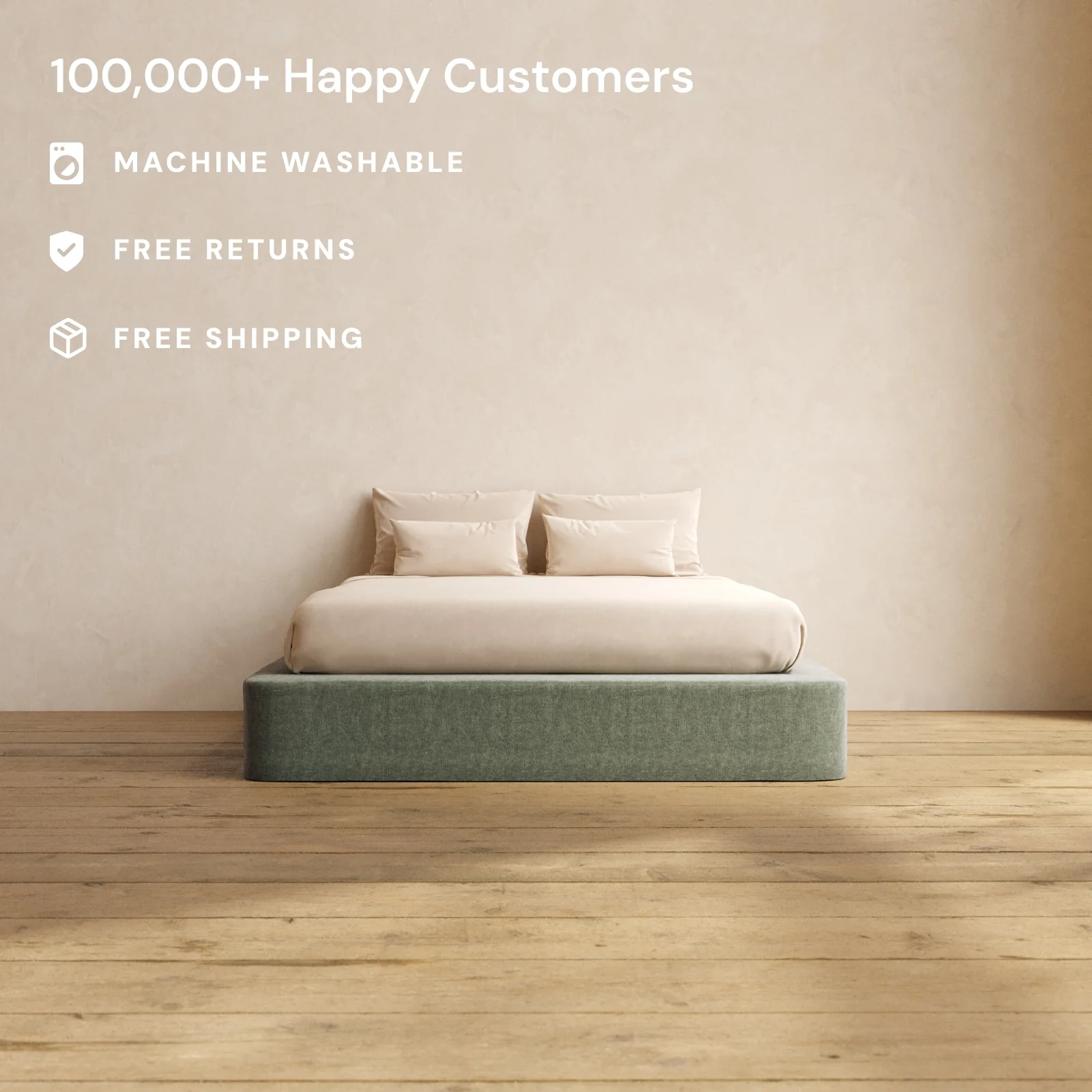 Slipcover Only - Queen Upholstered Platform Bed | Heirloom Velvet in Willow - Image 2