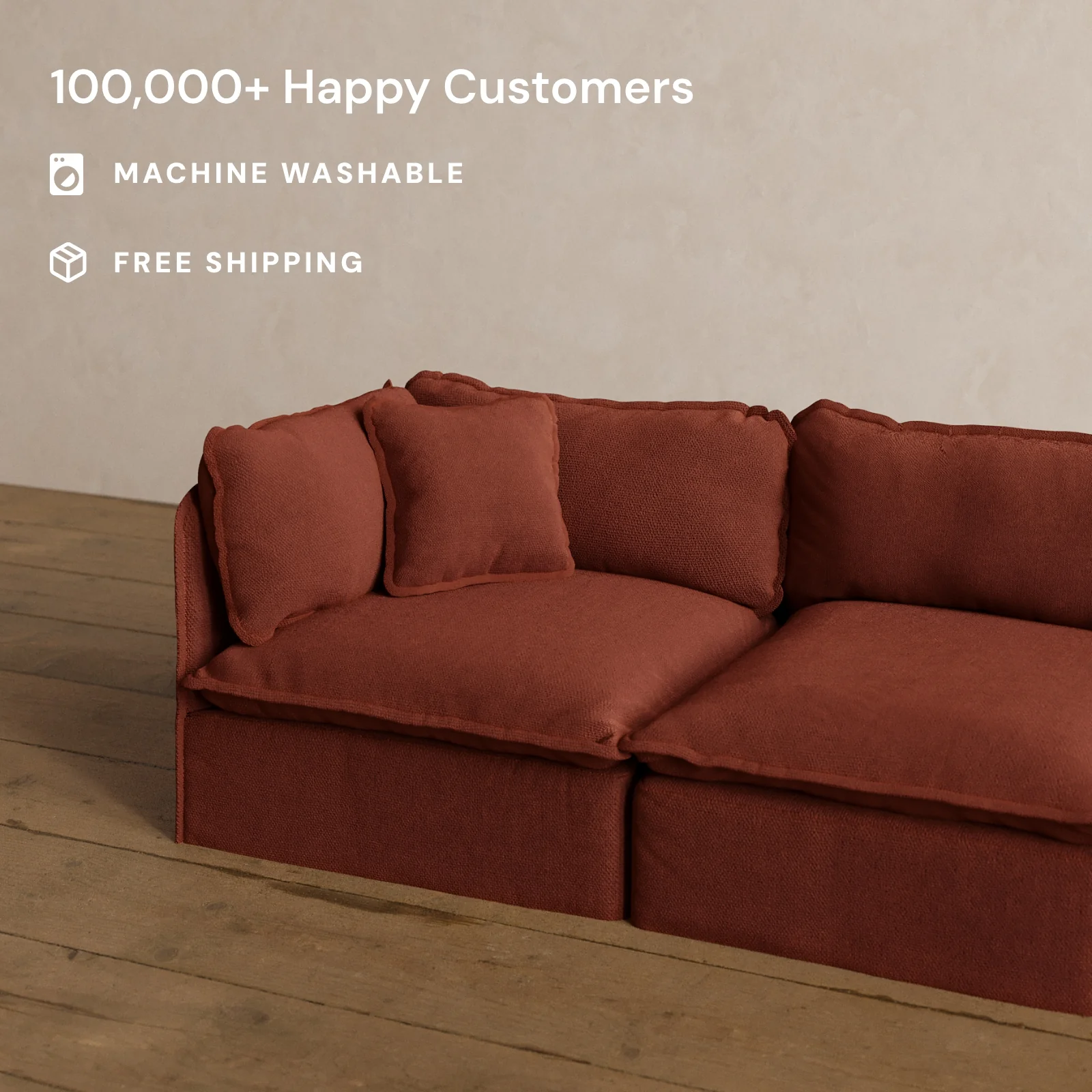 Square Performance Accent Pillow 16 x 16 in Rust - Image 2