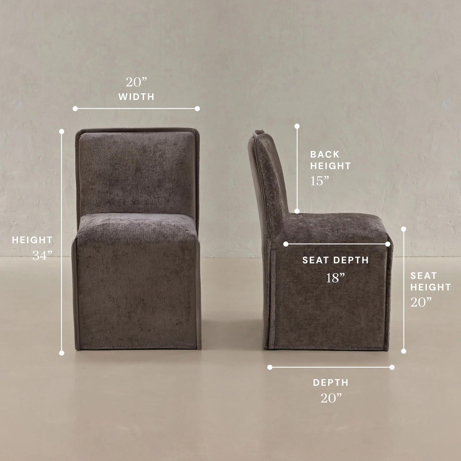 Washable Upholstered Dining Chair | 15" Back Height in Caviar - Image 5