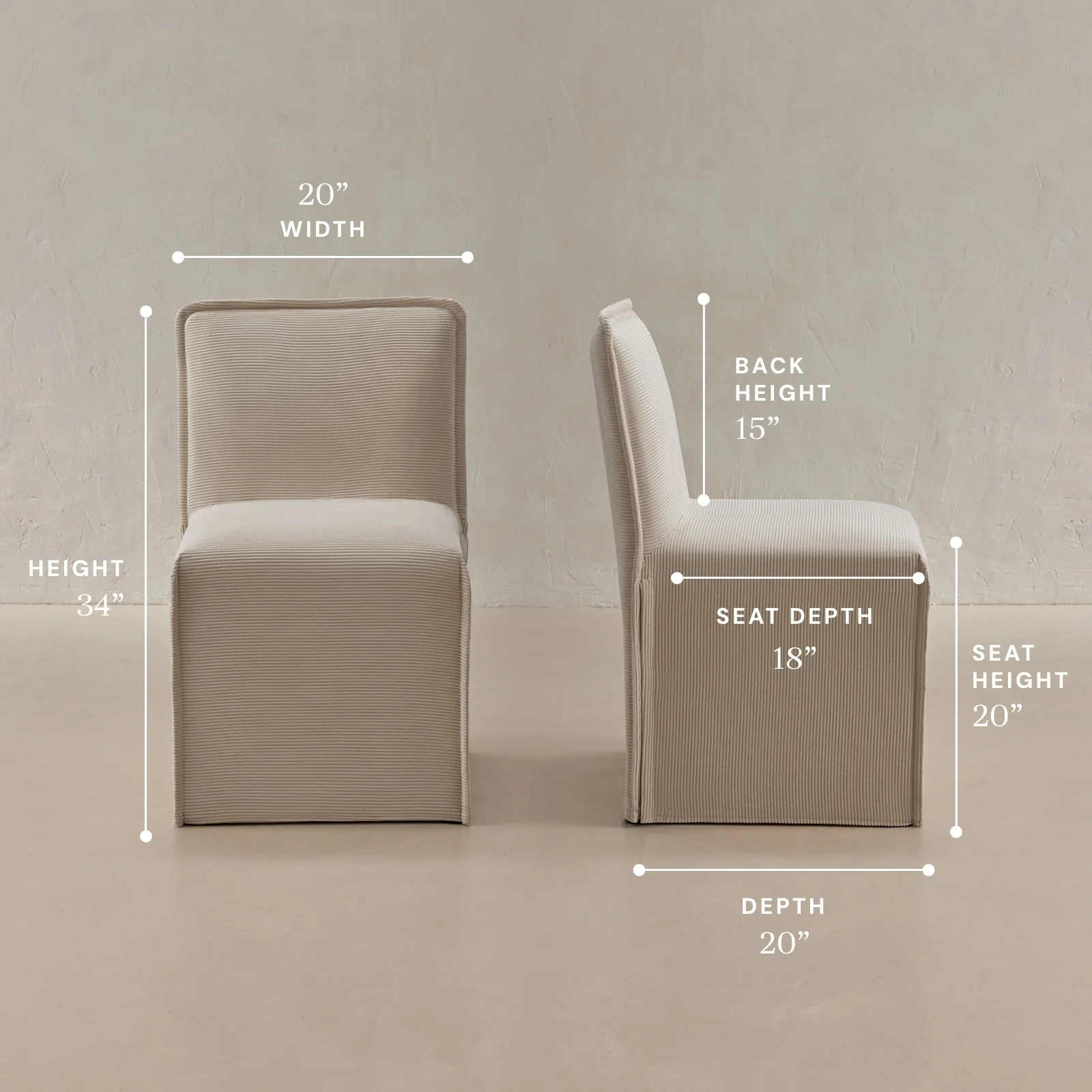 Washable Upholstered Dining Chair | 15" Back Height in Milk - Image 5