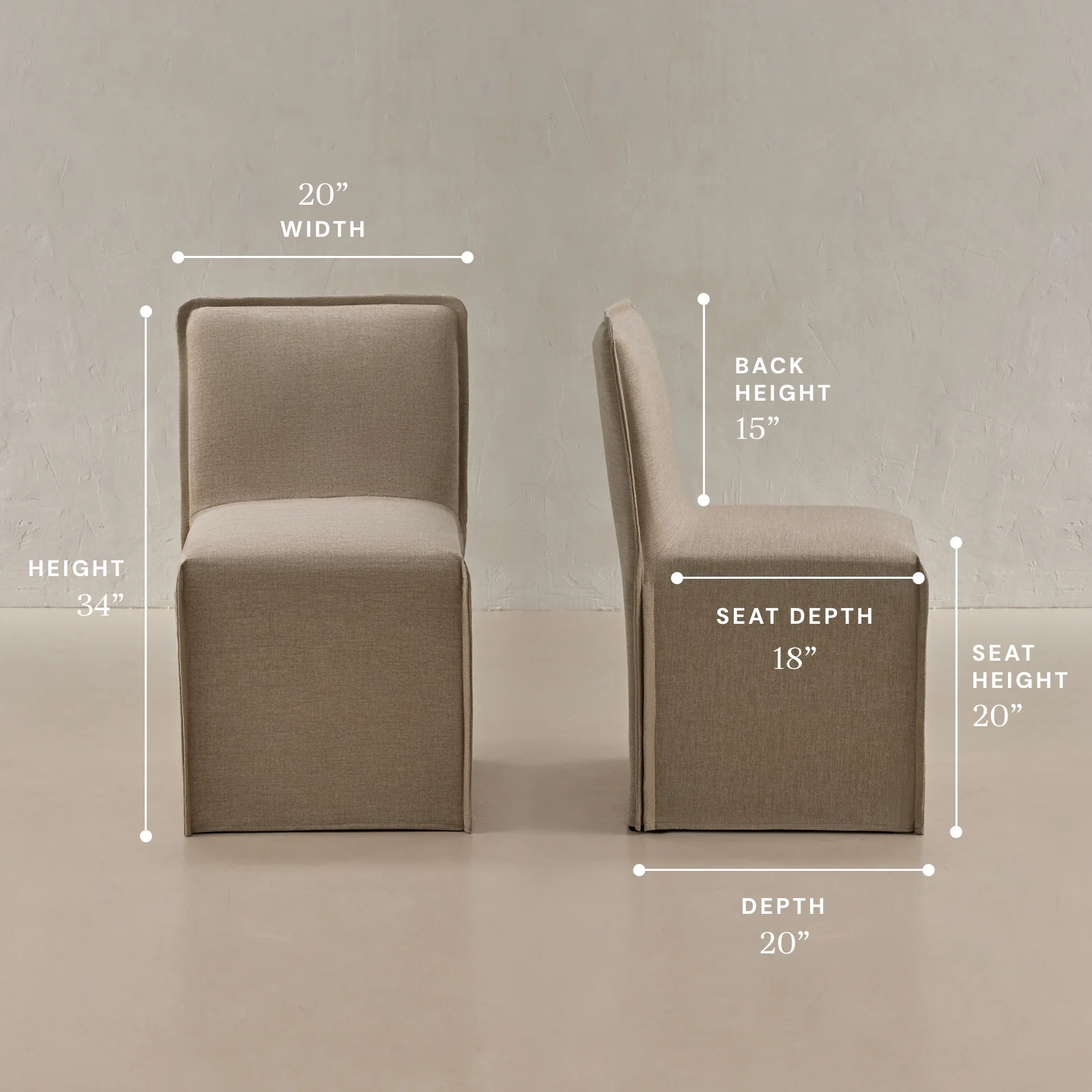 Washable Upholstered Dining Chair | 15” Back Height in Oat - Image 5