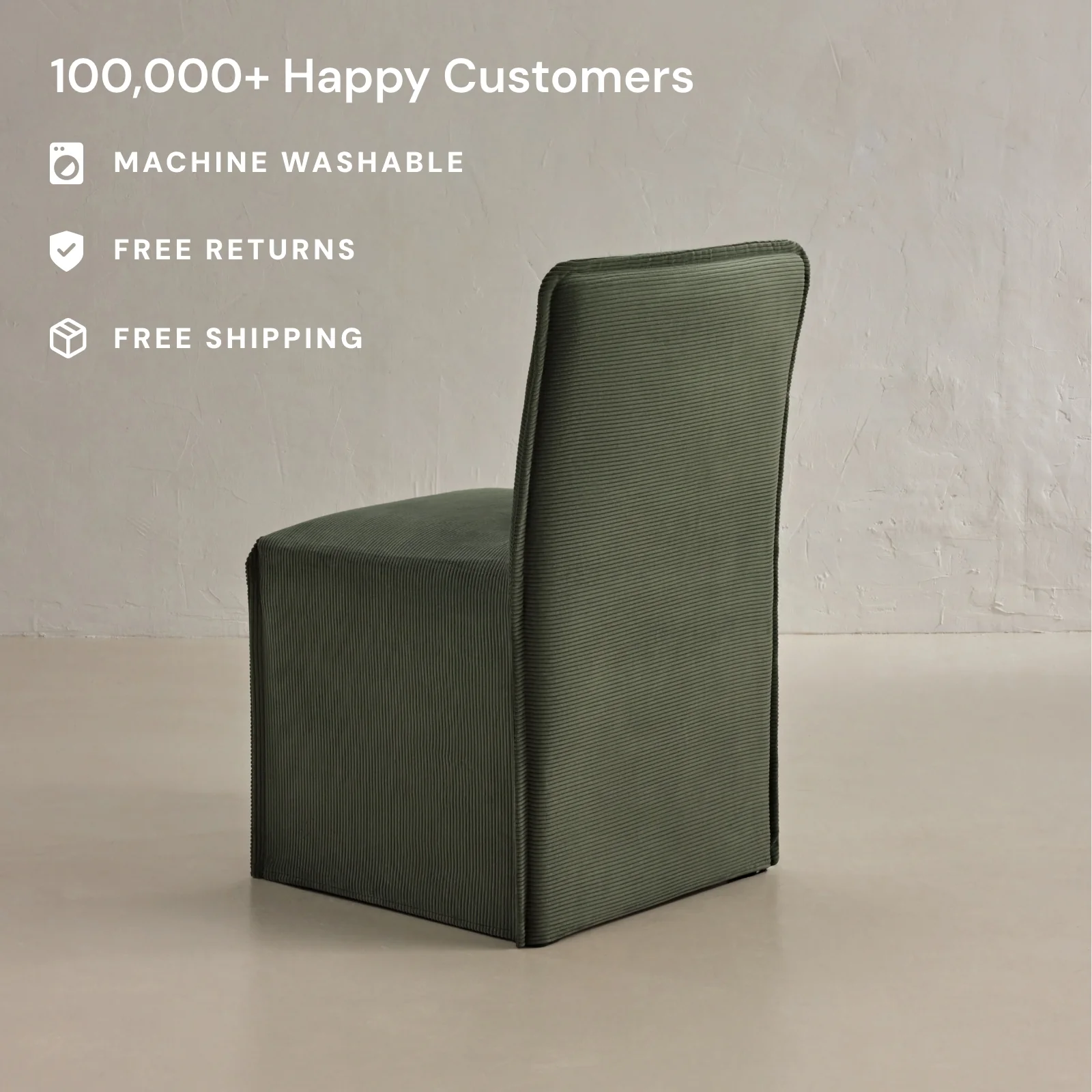 Washable Upholstered Dining Chair | 15" Back Height in Olivine (Set of 2) - Image 2