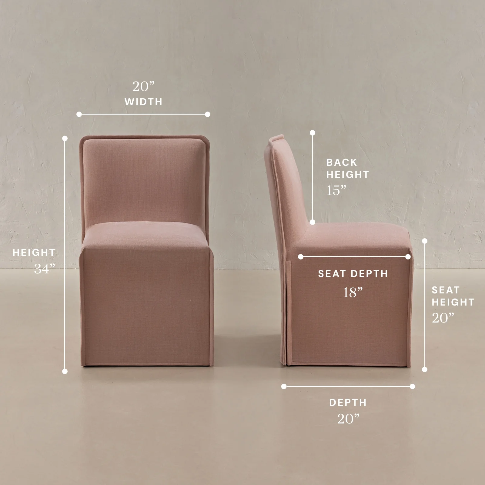 Washable Upholstered Dining Chair | 15" Back Height in Sakura (Set of 2) - Image 5