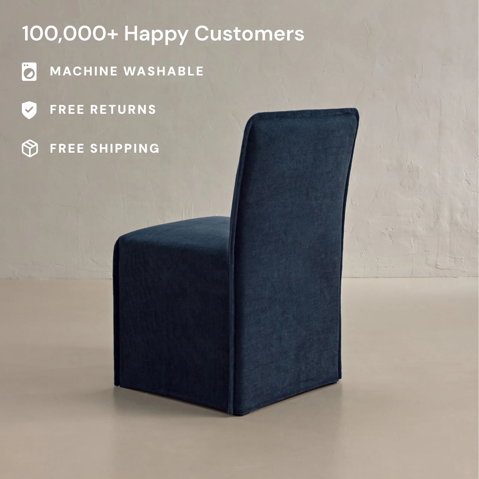 Washable Upholstered Dining Chair | 15" Back Height in Sumi (Set of 2) - Image 2