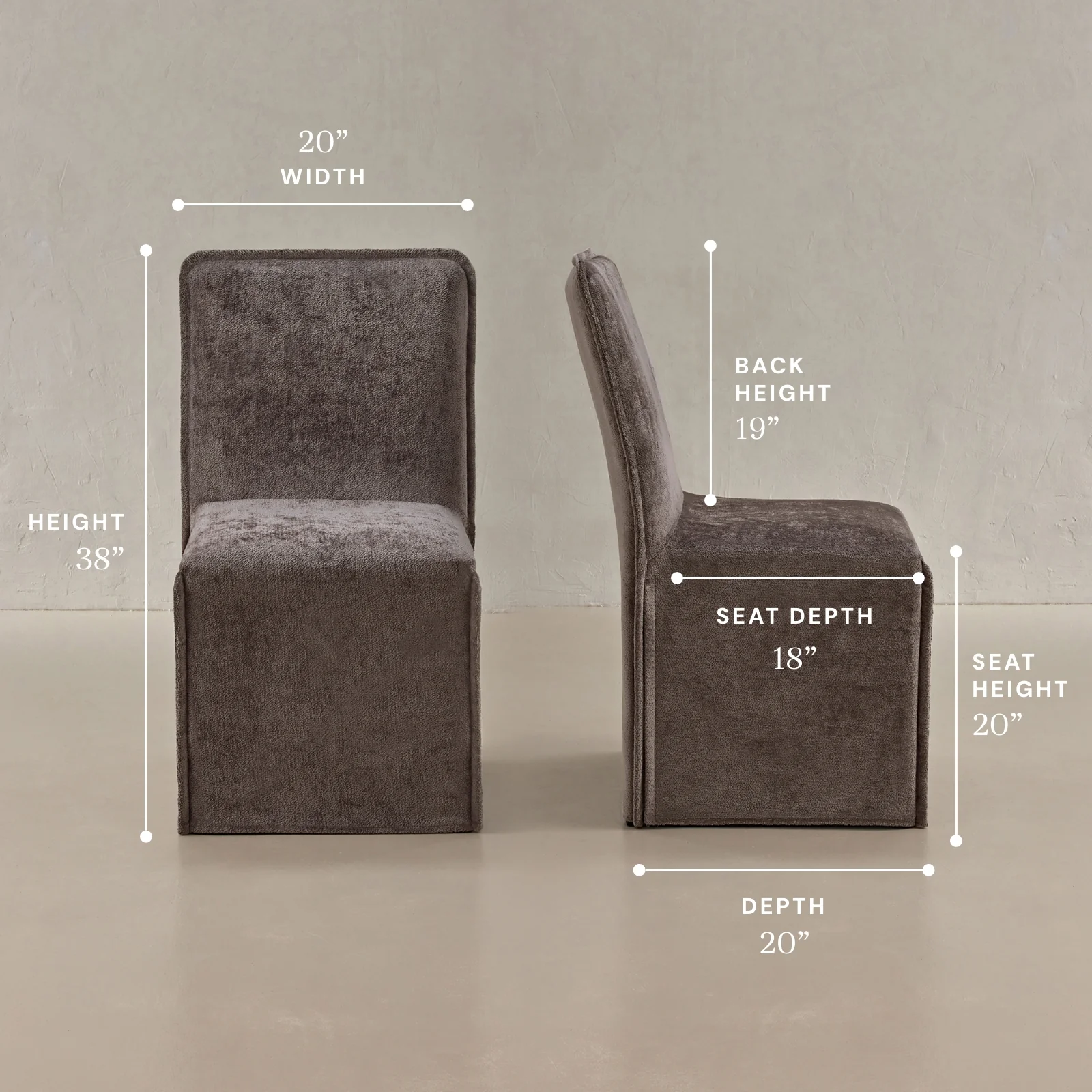 Washable Upholstered Dining Chair | 19β Back Height in Caviar - Image 5