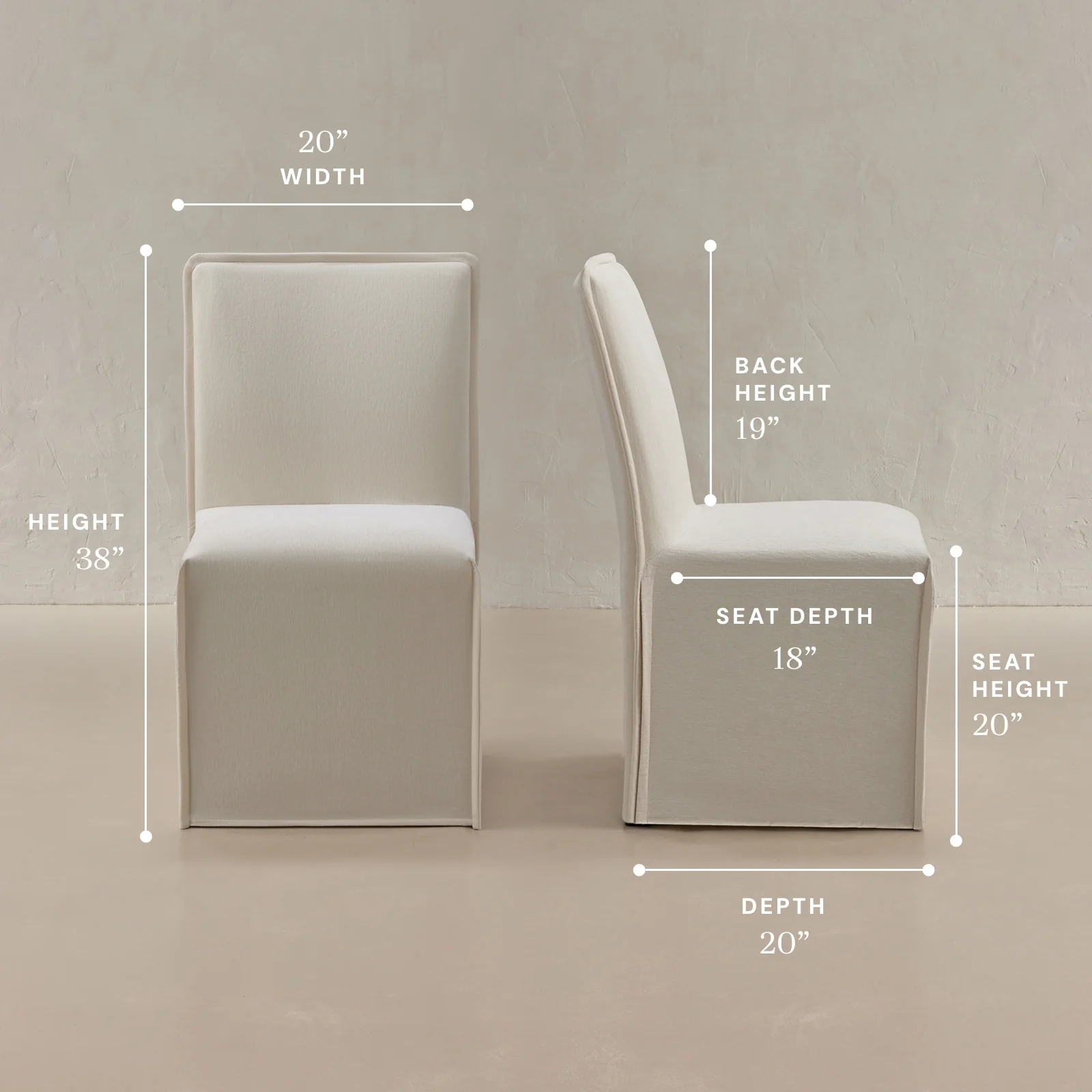 Washable Upholstered Dining Chair | 19” Back Height in Coco (Set of 2) - Image 5