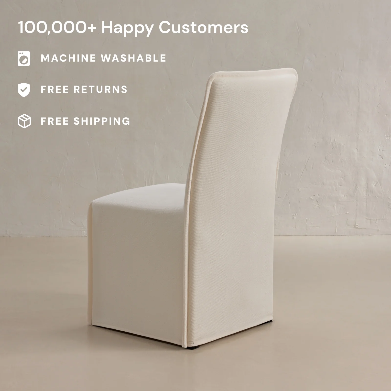 Washable Upholstered Dining Chair | 19” Back Height in Powder - Image 2