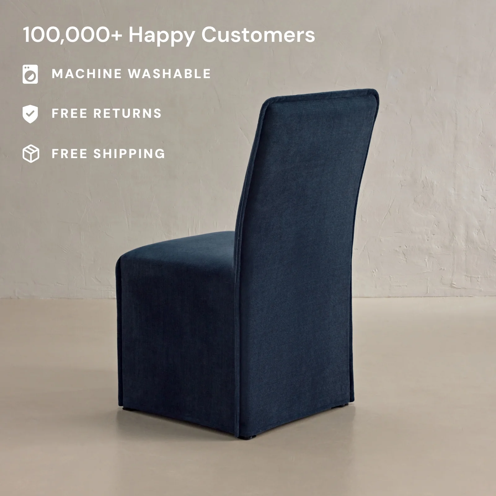 Washable Upholstered Dining Chair | 19β Back Height in Sumi - Image 2